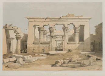 エジプトとヌビア、ボリュームI：1847年カラブシェ神殿のポルティコ。