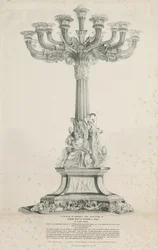 Ilam Hall-Candelabra：lithograph、1832