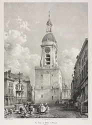 古きフランスの絵のようでロマンチックな旅、ピカルディ：アミアンの鐘楼...、1835年。