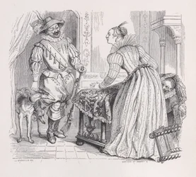 ベランジェの全集からの狩り、1836年。作成者：ルイ・アンリ・ブレヴィエール、セザール・オーギュスト・エベール。