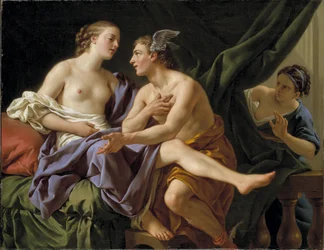 Mercure, Herse et Aglaure - Mercury, Herse and Aglaurus, by Lagrenee, Louis-Jean-Francois (1725-1805).油彩・キャンバス