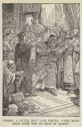 少しタリー、ユダヤ人、ポーシャは言った、この絆はここであなたに血を一滴も与えません