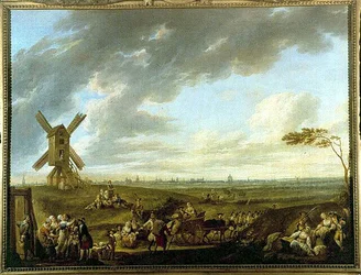 Dieu-de-Marcqによって撮影されたリールの眺め - Louis Joseph Watteau dit Watteau de Lille (1731-1798) 作、リール美術館蔵