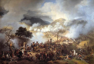 スペインのキャンペーン"The Battle of the Somo Sierra Pass in Castile on 30/11/1808" Louis Francois Lejeune (1775-1848) の絵画 1810年日。2,1x2,6 m.