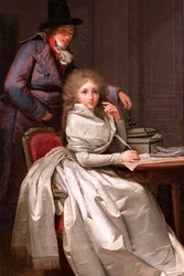 恋人に手紙を書く女性（または手紙）、1789-1793年頃