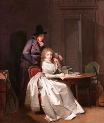 恋人に手紙を書く女性（または手紙）、1789-1793年頃