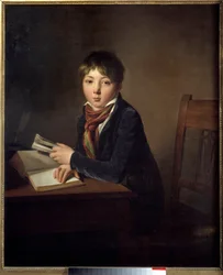 ジュール・ボイ(1796-1874) 本を手にした子供 ルイ・レオポルド・ボイ(1761-1845)の絵画 1808年 日。0,98x0,8 m リール、Musee des Beaux Arts。