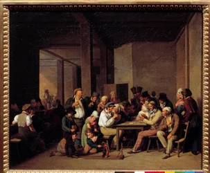 キャバレーの遊戯者たち ルイ・レオポルド・ボワイ（1761-1845）作 19世紀。薄さ：0.37x0.47m。