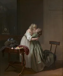 キスする二人の若い女性》1790-1794年頃（油彩・カンヴァス）