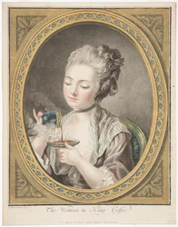 コーヒーを飲む女性