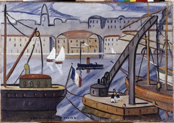 マルセイユ港の眺め。 Louis Mathieu Verdilhan (Louis-Mathieu Verdilhan) の絵画
