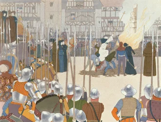 Joan of Arc at the Stake、illustration from &39;Jeanne d&39;Arc&39;、c.1910