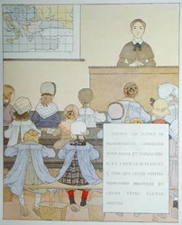 マドモアゼル・ゲンセーニュの生徒たち」、アナトール・フランス（1844-1924）の「Nos Enfants」からの挿絵