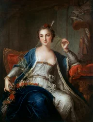 1737年のマドモアゼル・サルの肖像。ルイ・ミシェル・ヴァン・ロー（1707～1771）の絵画