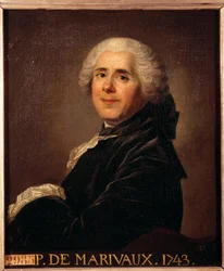 Pierre Carlet de Chamblan de Marivaux (1688-1763) の肖像 Louis Michel van Loo (1707-1771) の絵画 1743 Sun.0,63 x 0,52 m