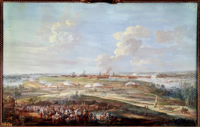 1744年5月28日から6月4日までのルイ15世によるメニン包囲戦の眺め グワッシュ画 ルイ・ニコラ・ヴァン・ブラーレンベルヘ（1716-1794）1780年 Sun.0.59 x 0.94 m