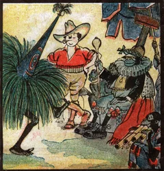 ヨーロッパ人入植者ネスター・フェンレロクがアフリカの部族を訪問。 1923年（彫刻）