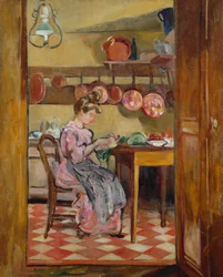 Madame Valtat na Cozinha (óleo sobre tela)