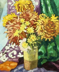 Dahlia-maljakko, n. 1935 (öljy kankaalle)