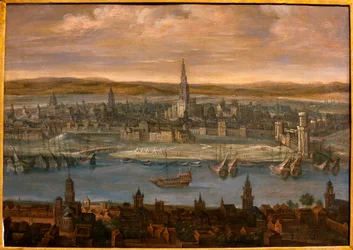 セビリアの眺望-ルイ・ド・コーレリ（1580-1621）作とされる絵画、油彩・カンヴァス、17世紀初頭-スペイン、セビリア美術館