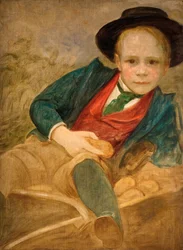 手押し車に座る少年のための習作 1890年