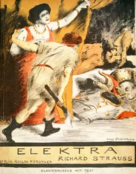 リヒャルト・シュトラウス（1864-1949）1908年の「エレクトラ」のピアノスコアの口絵（カラーリソ）