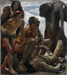 ""Le deuil"" (喪) Peinture de Lovis Corinth (1858-1925) - 1908 - キャンバスに油彩 Dim 192x174 cm ニーダー ザクセン州立博物館、ハノーバー