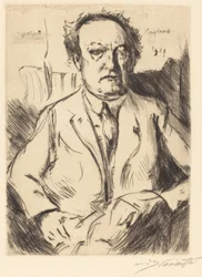 劇作家で小説家のゲルハルト・ハウプトマンの肖像、1917年。