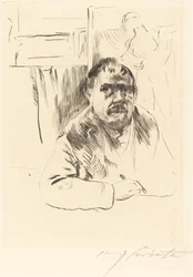 毛皮のコートを着た自画像」1913年