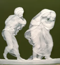 一対の花瓶「Les alteres y les frileux」のディテール