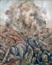 第一次世界大戦：「「オ・フロント」」リュック・アルバート・モロー（1881-1948）による絵画1914年パリ、国立近代美術館、ジョルジュ・ポンピドゥーセンター
