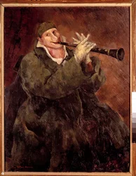 トランペットを演奏するグロック クラリネットを演奏するピエロのゴック (1880-1959)。 リュック アルベール モロー (1882-1948) 20 世紀の絵画。 パリ。 市立近代美術館