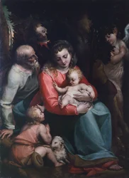 ルカ・カンビアソ（1527-1585）の「聖人と子を持つ聖母」。