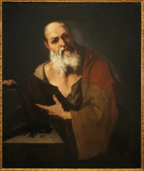 プラトン（紀元前424～348年）。ルカ・ジョルダーノ（1634-1705）による絵画、油彩・キャンバス
