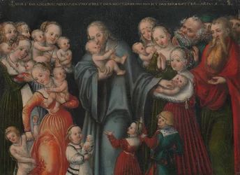 子供たちを祝福するキリスト、ca。 1545-50。