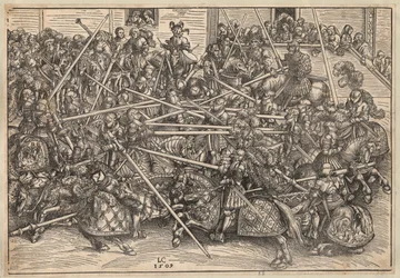Tournoi - Tournament - Cranach, Lucas, the Elder (1472-1553) - 1509 - 木版画 - 29,5x42,5 - 個人蔵