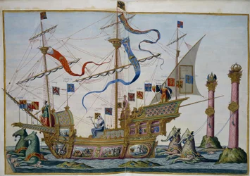 皇帝シャルル5世の死の際のブリュッセルでの葬送行列 シート5 par Doetecum, Lucas, van (c. 1530-c. 1584)