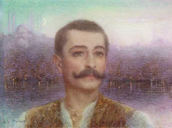 ピエール・ロティ（1850-1923）の肖像「ファントム・ド・オリエント」（パステル、紙）
