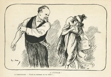 Le Rire誌01/02/13掲載のイラスト - 仕事中 - 医療, 共和国大統領, 憲法, レイプ - ポアンカレ・レイモン - 物理的変形 (彫刻)