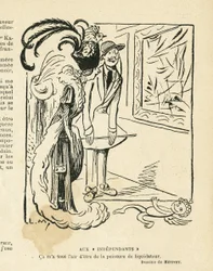 02/04/10付「Le Rire」に掲載されたイラスト - Aux Independants - アート、アバンギャルド、Salon des independants Humoristes (エングレービング)