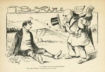 2012年3月30日付「Le Rire」紙に掲載されたイラスト - リムー＝パレ＝ブルボンのレース - 選挙、航空 - ヴェドリーヌ・ジュール（1881-1919）（彫刻