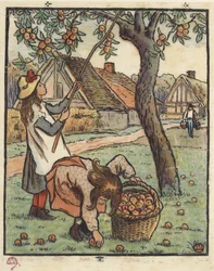 リンゴの収穫、1889