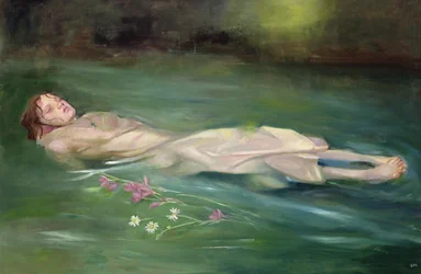 漂流する少女, 2004 (油彩・板)
