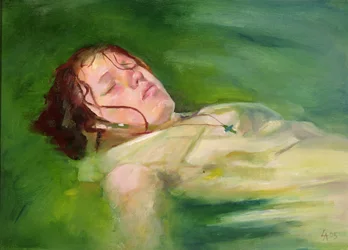 漂流する少女, 2004 （キャンバスに油彩）