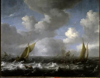 ネイビーです。Ludolf Backhuysen（1631-1708）の絵画 Ec.ホル。