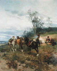 Grazing, c.1890 (油彩・キャンバス)