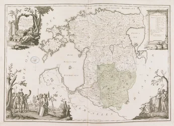エストニアとラトビアの一般地図。 Atlas de la Livonie、1798 年。