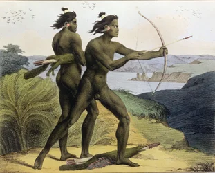 ジャンベイオーギュスタンフランケラン（1798-1839）によって刻まれた「航海のピトレスクオートゥールデュモンド」からのサンフランシスコ湾での狩猟、1822年