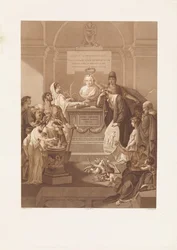 1806 年に亡くなった Jan Nieuwenhuyzen の記念碑が描かれた寓意的な表現