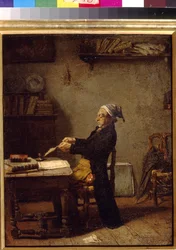 作業中の科学者 by Knaus, Ludwig (1829-1910).木に油彩。モスクワ、国立A.プーシキン美術館
